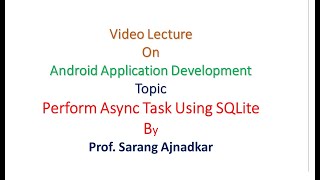 Async task using SQLite (Android)