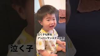 泣いてる1歳児にスティックパンあげてみた【アンパンマン】【育児】