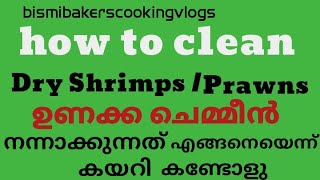 ഉണക്ക ചെമ്മീൻ എങ്ങനെ എളുപ്പം നന്നാക്കാം/ how to clean dry shrimp/prawns@bismibakerscookingvlogs