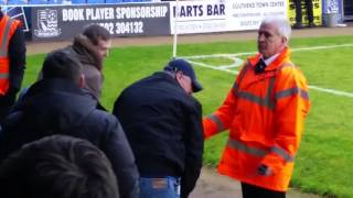 Crowd trouble and violence. Local Essex derby. Southend vs Colchester 06/02/16