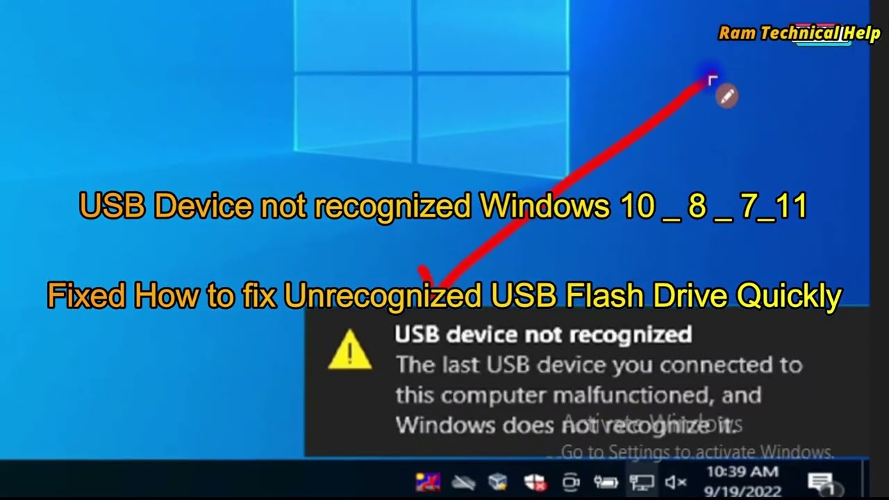 How To Fix Usb Not Recognized In Windows 10 || USB Device Not ...