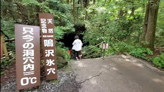 【信濃甲斐の旅】鳴沢村の天然記念物 鳴沢氷穴(入場料350円)で散策しました🚶摂氏0℃でとっても寒かったが、以前はもっと奥まで行けた気がしたなぁ？ほとんど真っ暗なので自己満足動画です！眼鏡が曇った😅