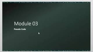Python Module 03-03 Pseudo Code