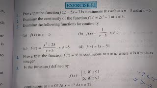 EX 5.1 question no 1 to 3 CBSE CLASS 12th NCERT MATHS SOLUTION OF CONTINUITY AND DIFFERENTIABILITY