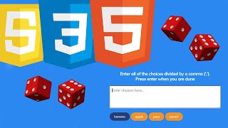 HTML Random Choice mini project (HTML CSS & Javascript tutorial)