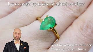 1.02ct Pear Green Emerald from Colombia - E0248