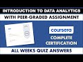 Introduction To Data Analytics IBM - Coursera | All Weeks Quiz Answers With Peer - Graded Assignment