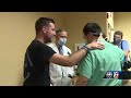 Kernersville officer shot in the line of duty meets with doctors who saved his life