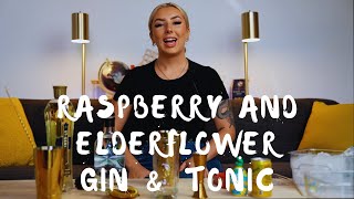 Making a Raspberry and Elderflower Gin and Tonic.