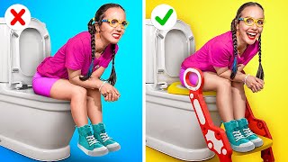 ULTIMATE BATHROOM HACKS FOR SAVVY PARENTS | Hilarious Crafts for Moms and Dads by 123GO! SCHOOL