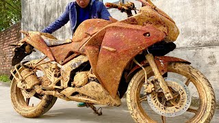 Full restoration abandoned 60 year old antique large displacement motorcycles 300cc