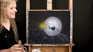 Learn How to Paint LANTERN LIT SPIDER with Acrylic - Paint & Sip at Home - Fun Step by Step Tutorial