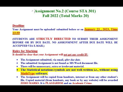 Assignment No 2 STA 301 Fall 2022 - YouTube