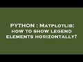 PYTHON : Matplotlib: how to show legend elements horizontally?