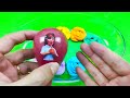 rainbow slime looking numberblocks alphablocks cocomelon with mini dinosaur eggs coloring asmr