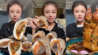 Mukbang #110:Eat oysters 🦪 sea conch beef 🍖 belly boil chicken 🍗 kiln #mukbang #yummy #delicius