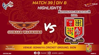 HIGHLIGHTS MATCH 39 | GURJAR WARRIORS vs KCC INDIA | SMPL 5.0 | 2024