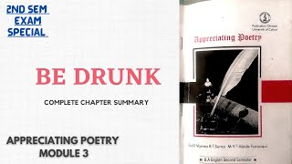 BE DRUNK|APPRECIATING POETRY|CHARLES BAUDELAIRE|2ND SEM EXAMS