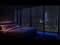 rain sound for sleep in dark bedroom space no ads 🌿 deep sleep and stress relief