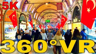 360° VR Grand Bazaar Virtual Tour Visit Istanbul Turkey Traveling Around 5K 3D Virtual Reality HD 4K