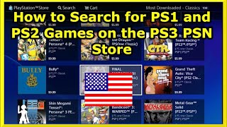 How to Find PS1 and PS2 Games on the North America PSN Store in on PS3