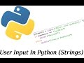 Python Tutorial User Input Strings + Password Checker