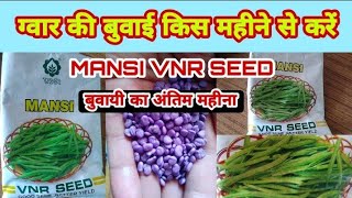 ग्वार की बुवाई किस महीने किया जाता है|gvar ki buvayi KAB VNR MANSI|In which month Guar is sown