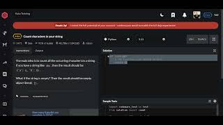 Codewars | Count characters in your string | Python 6 kyu