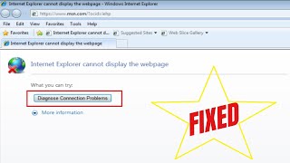 How to fix Internet explorer cannot display the webpage diagnose connection problem