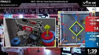 Final 1-2 | 1082R \u0026 1082E vs. 4148Z \u0026 6865D | RECF - VEX UIL Texas State Championship 5A 2025