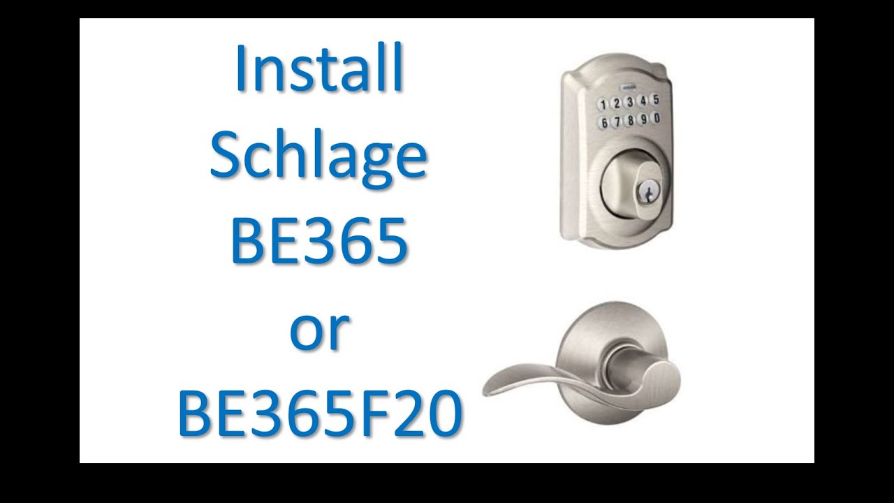 Install Schlage Door Lock BE 365 - YouTube