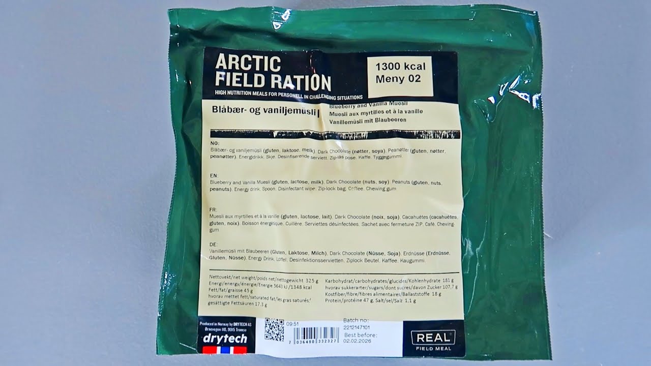 Tasting Norwegian Arctic Field Ration Military MRE (Meal Ready To Eat ...