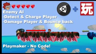 2D Platformer Unity & Playmaker - Enemy AI - Charging & Attacking