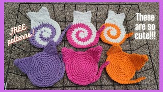 Kitty Cat Coasters Crochet Patterna and Video Tutorial!