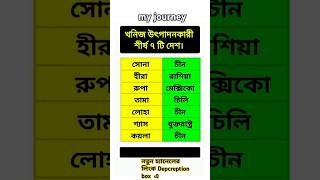 বিশ্বের খনিজ উৎপাদনকারী শীর্ষ ৭টি দেশ #shortsviral #gk #gkquiz #education