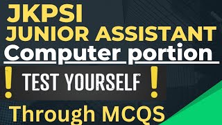 COMPUTER | PREVIOUS YEAR QUESTION | JKPSI | JUNIOR ASSISTANT |