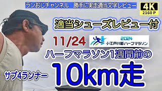 #34 レース1週間前の10㎞走　休日はフルマラソン用のシューズも調査して勝手に適当文字レビューさせて頂きます。　#ノヴァブラスト4　#クリフトン9　#S4　#ズームフライ6　#gopro