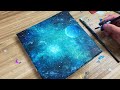 green galaxy simple painting for beginners acrylic technique