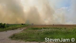 HUGE Out Of Control Brush Fire - Pingree Grove IL - 8/1/2021