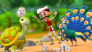 चतुर कछुआ के मोती और शिकारी Clever Turtle and Greedy Hunter 3D Animated Hindi Moral Stories | JOJOTV