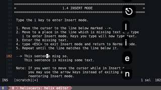 Helix Editor: Tutor 1.4: Insert Mode