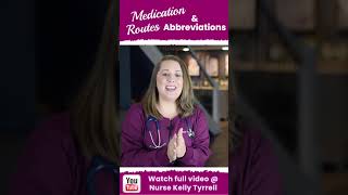 Medication Routes and Medical Abbreviations | Nursing Lecture #shorts