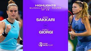 Maria Sakkari vs. Camila Giorgi | 2023 Guadalajara Round of 16 | WTA Match Highlights