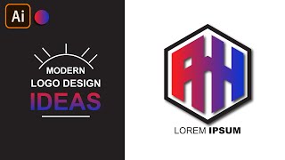 Modern (AH) Letter Logo Design In Adobe Illustrator | Polygon Logo Design || With Inaa Graphics ||