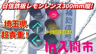 （信号動画400！！）貴重？入間市に残る日信鉄板レモンレンズ300mm縦（＆小糸LED矢印付き）＋更にいろいろ。