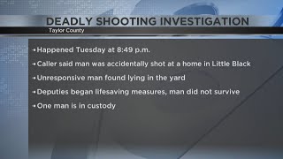 One dead, one arrested after report of accidental shooting in Taylor County Tuesday evening