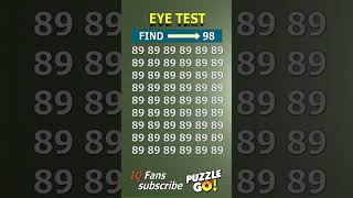 Find 98 where? | Brain Teaser IQ Test #shorts #different #puzzles #opticalillusion