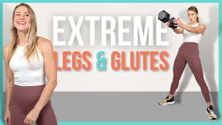 25 min EXTREME Legs & Glutes Workout with Dumbbells