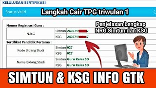 🔴Data Simtun Dan KSG  Sincron !! Penjelasan lengkap NRG Simtun dan KSG !! Status Valid TPG TW 1 PPG