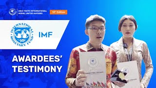 Awardees’ Testimonies from the IMF Council at AYIMUN 13th in Kuala Lumpur, Malaysia